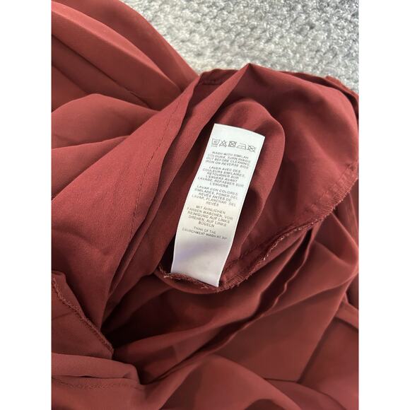 ASOS Design Burgundy Halter Tie Neck Above Knee Pleated Dress Size 8 Medium - Picture 12 of 13